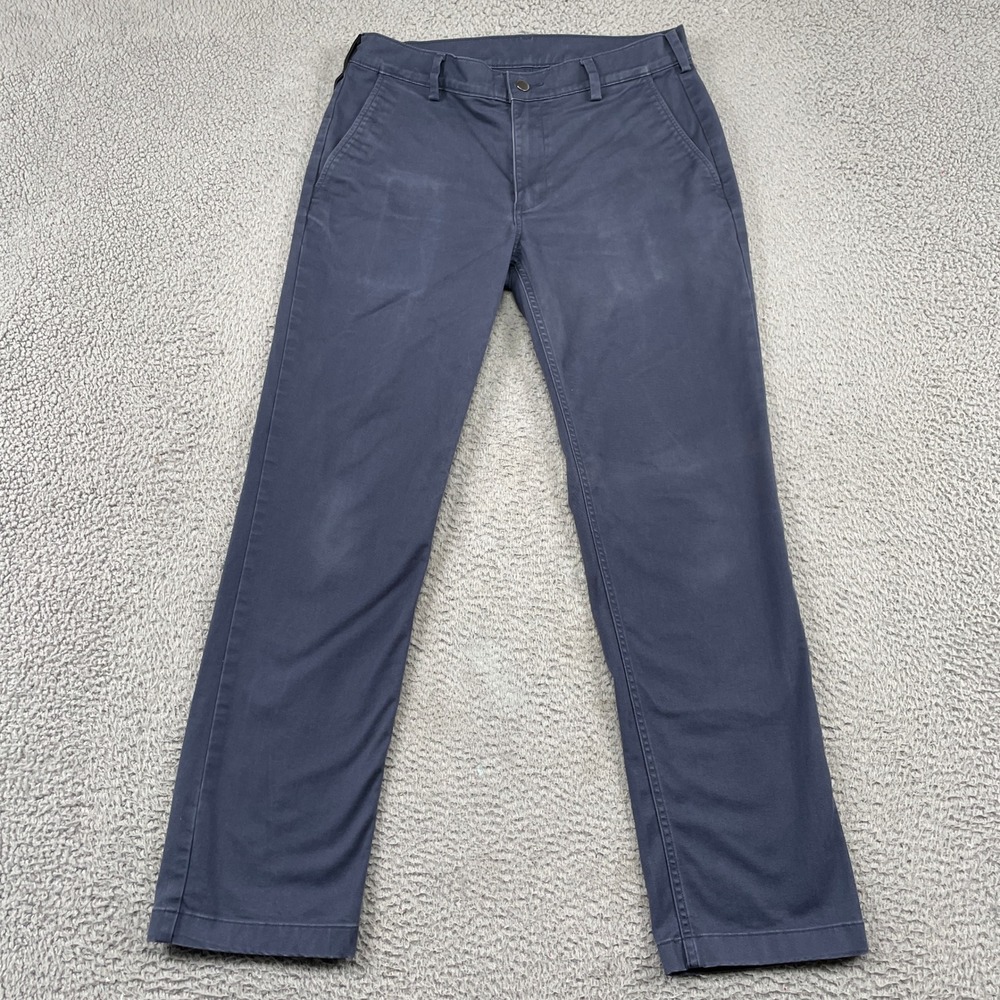 40 Grit Pants Mens 34x32 Blue Duluth Trading Slim Fit Chino Casual Workwear